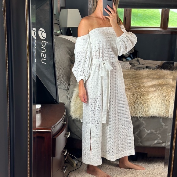 Lisa Marie Fernandez Off-the Shoulder Long Dress, Size Small - Picture 4 of 16